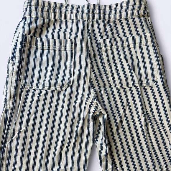 American Eagle Hi-Rise Taper Pants, Pinstripe, Blue & White, Size 6, 100% Cotton - Picture 6 of 8